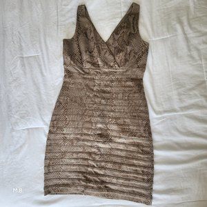EXPRESS Metallic Snakeskin Print Bandage Dress